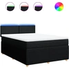 Image de vidaXL Lit boxspring avec matelas noir 140x200 cm Tissu