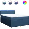 Image de vidaXL Lit boxspring avec matelas bleu 140x200 cm Tissu