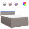Image de vidaXL Lit boxspring avec matelas Taupe 140x200 cm Tissu