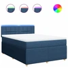 Image de vidaXL Lit boxspring avec matelas bleu 140x200 cm Tissu