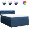 Image de vidaXL Lit boxspring avec matelas bleu 140x200 cm Tissu