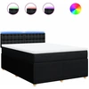 Image de vidaXL Lit boxspring avec matelas noir 140x200 cm Tissu