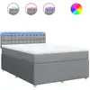 Image de vidaXL Lit boxspring avec matelas gris clair 160x200 cm Tissu