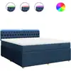 Image de vidaXL Lit boxspring avec matelas bleu 180x200 cm Tissu