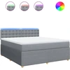 Image de vidaXL Lit boxspring avec matelas gris clair 180x200 cm Tissu