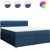 Image de vidaXL Lit boxspring avec matelas bleu 180x200 cm Tissu