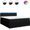 Image de vidaXL Lit boxspring avec matelas noir 200x200 cm tissu