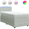 Image de vidaXL Lit boxspring avec matelas gris clair 80x200 cm velours