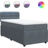 Image de vidaXL Lit boxspring avec matelas gris foncé 80x200 cm velours