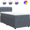 Image de vidaXL Lit boxspring avec matelas gris foncé 90x190 cm velours