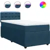 Image de vidaXL Lit boxspring avec matelas bleu 90x190 cm velours