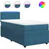 Image de vidaXL Lit boxspring avec matelas bleu 90x190 cm velours