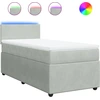 Image de vidaXL Lit boxspring avec matelas gris clair 90x200 cm velours