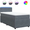 Image de vidaXL Lit boxspring avec matelas gris foncé 90x200 cm velours
