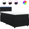 Image de vidaXL Lit boxspring avec matelas noir 90x200 cm velours