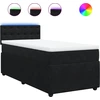 Image de vidaXL Lit boxspring avec matelas noir 90x200 cm velours
