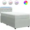 Image de vidaXL Lit boxspring avec matelas gris clair 90x200 cm velours