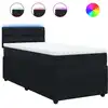 Image de vidaXL Lit boxspring avec matelas noir 90x200 cm velours