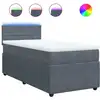 Image de vidaXL Lit boxspring avec matelas gris foncé 90x200 cm velours