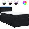 Image de vidaXL Lit boxspring avec matelas noir 90x200 cm velours