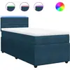 Image de vidaXL Lit boxspring avec matelas bleu 90x200 cm velours