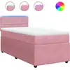 Image de vidaXL Lit boxspring avec matelas rose 90x200 cm velours