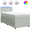 Image de vidaXL Lit boxspring avec matelas gris clair 100x200 cm velours