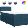 Image de vidaXL Lit boxspring avec matelas bleu 100x200 cm velours