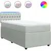 Image de vidaXL Lit boxspring avec matelas gris clair 100x200 cm velours