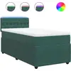 Image de vidaXL Lit boxspring avec matelas vert foncé 100x200 cm velours