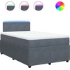 Image de vidaXL Lit boxspring avec matelas gris foncé 120x200 cm velours