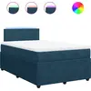 Image de vidaXL Lit boxspring avec matelas bleu 120x200 cm velours