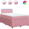 Image de vidaXL Lit boxspring avec matelas rose 120x200 cm velours
