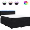 Image de vidaXL Lit boxspring avec matelas noir 140x190 cm velours