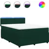 Image de vidaXL Lit boxspring avec matelas vert foncé 140x190 cm velours