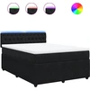 Image de vidaXL Lit boxspring avec matelas noir 140x190 cm velours
