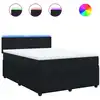 Image de vidaXL Lit boxspring avec matelas noir 140x200 cm velours
