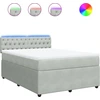Image de vidaXL Lit boxspring avec matelas gris clair 140x200 cm velours
