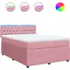 Image de vidaXL Lit boxspring avec matelas rose 140x200 cm velours