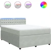 Image de vidaXL Lit boxspring avec matelas gris clair 140x200 cm velours