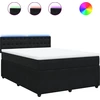 Image de vidaXL Lit boxspring avec matelas noir 140x200 cm velours