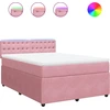 Image de vidaXL Lit boxspring avec matelas rose 140x200 cm velours