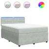 Image de vidaXL Lit boxspring avec matelas gris clair 160x200 cm velours
