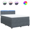 Image de vidaXL Lit boxspring avec matelas gris foncé 160x200 cm velours