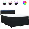 Image de vidaXL Lit boxspring avec matelas noir 160x200 cm velours