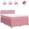 Image de vidaXL Lit boxspring avec matelas rose 160x200 cm velours