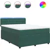 Image de vidaXL Lit boxspring avec matelas vert foncé 160x200 cm velours