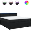 Image de vidaXL Lit boxspring avec matelas noir 180x200 cm velours