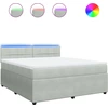 Image de vidaXL Lit boxspring avec matelas gris clair 180x200 cm velours