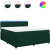 Image de vidaXL Lit boxspring avec matelas vert foncé 180x200 cm velours